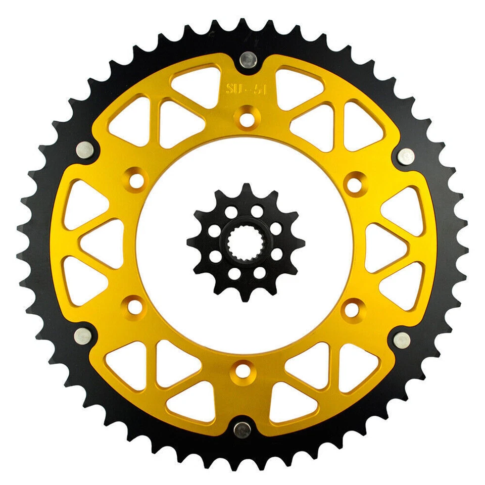 Rodas dentadas dianteiras e traseiras 12T/51T dente para Suzuki RM125 1998-2008 RMZ250 2007-2021 - Imagem 1 de 1