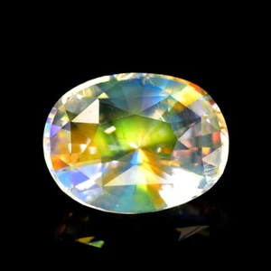 3.10Ct Oval _ Awe-inspiring Top Grade Untreated Faceted Rainbow Moonstone - Picture 1 of 3