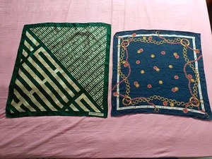 Vintage 2 Stück Hardy Amies Trussardi Taschentuch Quadrat Schal Halstuch Bandana - Bild 1 von 8