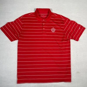 Polo Nike Golf uomo manica corta grande rossa a righe Swoosh Dri-Fit - Foto 1 di 8