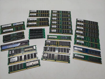 LOT Memory Modules DDR333 PC100 DDR266 PC2700 PC2 4200 PC3200 DDR400 Vintage - Image 1 of 4
