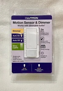 Lutron MSCL-OP153MH-WH White 120V Motion Light Sensor and Digital Dimmer NEW - Picture 1 of 6