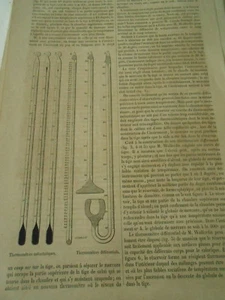Sur Les Thermomètres 1860 Gravure Print Article - Picture 1 of 1