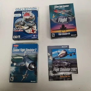 Vintage Microsoft Flight Simulator PC Game Lot of 4, Combat, Classic, Pacific - Picture 1 of 12