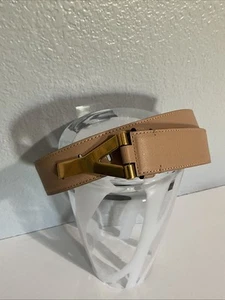 Yves Saint Laurent Women’s Y Buckle Belt Tan Size 26 - Picture 1 of 7