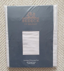 Bedeck of Belfast Delphine Pair of Standard Pillowcases Chambray - Blue - Picture 1 of 3