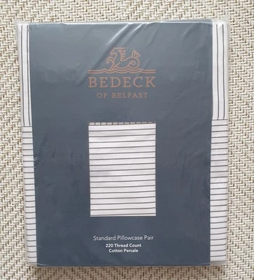 Bedeck of Belfast Delphine Pair of Standard Pillowcases Chambray - Blue - Image 1 of 3