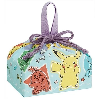 Pokemon Lunch Pouch Bag Popping Up Pikachu Skater Made in Japan Bento Wrap Cotto - Image 1 of 4