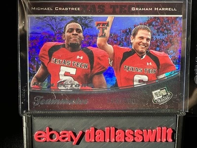 2009 Michael Crabtree & Graham Harrell Press Pass Reflectors /500  #93 Rookie RC - Image 1 of 3