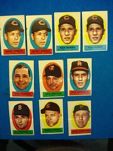 Topps Baseball 1963 - 10 piezas LOTE "PEEL OFFS" - Imagen 1 de 5