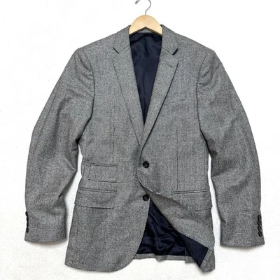 J Crew 36S Ludlow Flannel Brushed Tweed Wool Blazer Jacket Plaid Mens 36 Short - Image 1 of 4