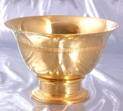 PUIFORCAT - BELLE GRANDE CISELEE COUPE RONDE - ARGENT MASSIF MINERVE VERMEIL - Photo 1/4