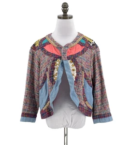 Tsumori Chisato Mixed Media Jacket Sz 2 Tweed Blazer Colorful - Picture 1 of 6