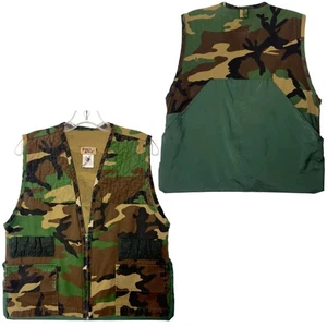 Woodland Camo Hunting Vest Boys L 16/18 Game Bag Shell Loops Shoulder Patches - Picture 1 of 13