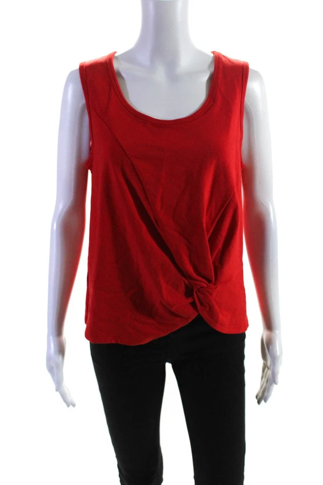 Camiseta sin mangas Cabi para mujer roja cuello redondo torcido frontal talla S Foto 1 de 4