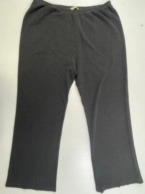 Chalet女式大码100%纯棉灰色弹性腰带休闲弹力裤2X — 第 1/4 张图片