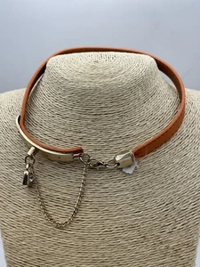 Genuine Leather Collar Choker By Charming Charlie 15 Inch - Picture 1 of 6