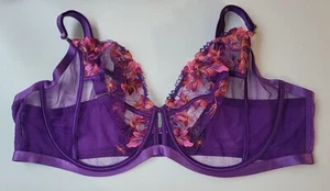 Ann Summers Artemis Vollbrust BH ohne Polster 42E Lila Neu Etikett - Bild 1 von 3