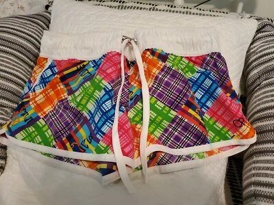 Board shorts vintage OP Girls multicolor rosa, azul verde, amarillo talla 3/5 Jr. Foto 1 de 4