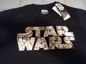 Disney Star Wars T-Shirt Large L Black Short Sleeve Graphic Pullover - Picture 1 of 2
