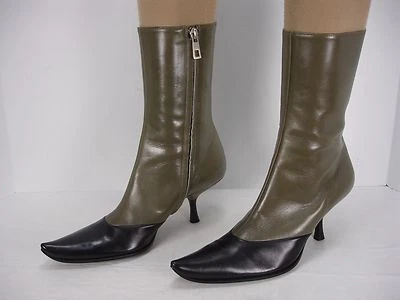 NUEVOS BOTINES BALLY TULLY 2 TONOS CREMALLERA LATERAL PUNTA PUNTIAGUDA MUJER 36.5 EU 6 EE. UU.  Foto 1 de 4