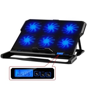 Gaming Laptop Cooling Pad Air Vent USB Powered 15.6 inch 2 Ports Blue Led Fans 