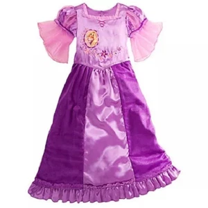 Disney Princess Rapunzel Girl's Deluxe Costume Satinet, Tulle Nightgown Size 5/6 - Picture 1 of 3