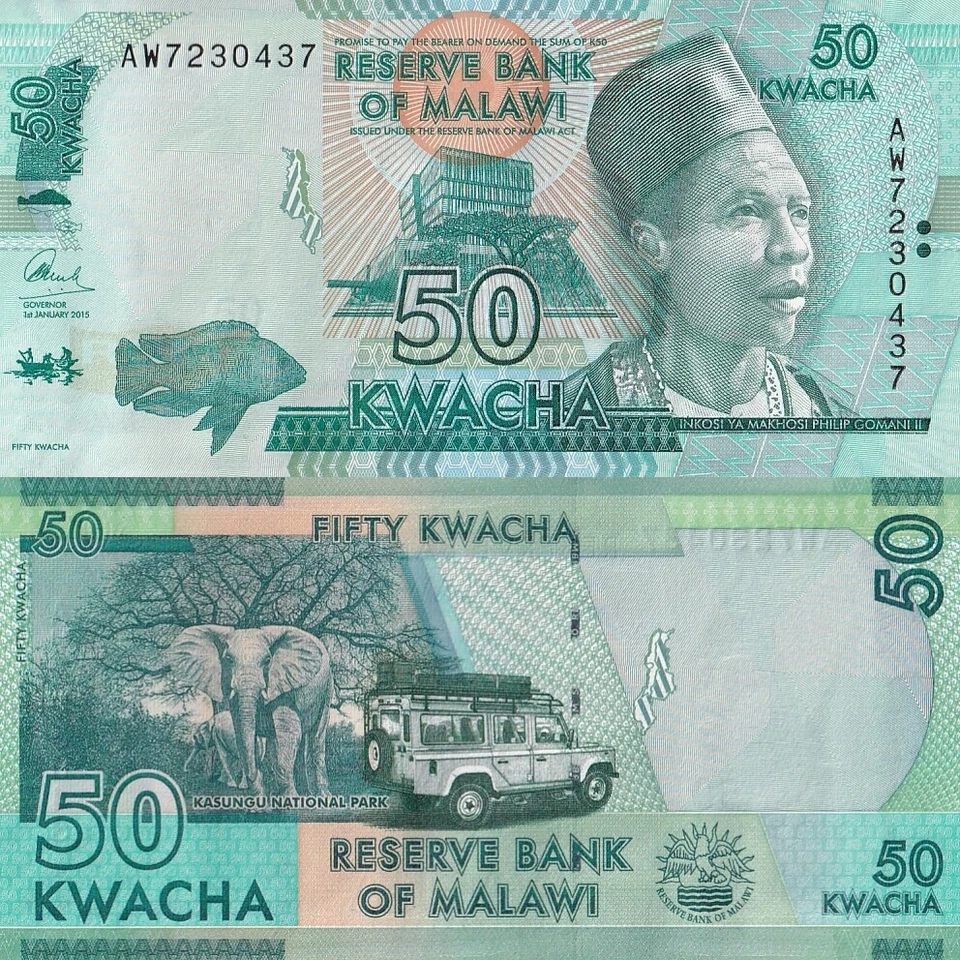 Malawi 50 Kwacha 2015 P 64b UNC - Image 1 of 1