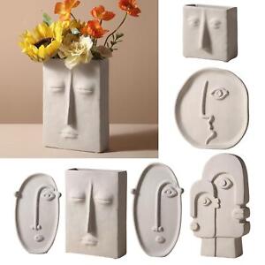 Modern Human Face Vase Ceramic Vase Mini Bud Planter Abstract Sculpture Flower