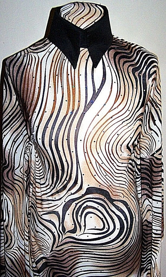 Hologram Sequin Dot Tiger Print Lycra Stretch ITY Fabric 1 Yard 18 Inches - Image 1 of 1