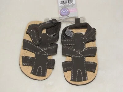 Carter's Baby младенца мальчиков коричневый Fisherman сандалии размер 3 или 6-9 месяцев новый с Ярлыками - Изображение 1 из 3