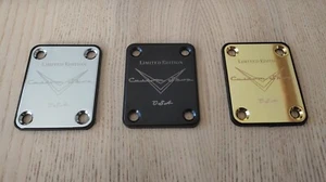 neck plate custom shop USA LIMITED  / noir black, chrome, doré gold - Imagen 1 de 8