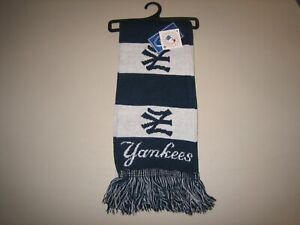 New York Yankees Logo Stripe Scarf Made By Forever Collectibles Adult Unisex
