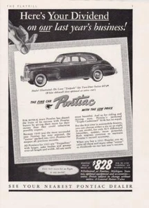 1941 Pontiac de Luxe Torpedo Six Two-Door Sedan Car Ad / - Bild 1 von 1