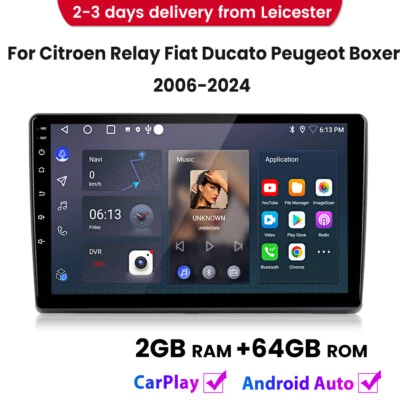 JUNSUN 2+64GB Apple Carplay Android13.0 Car Radio GPS SAT NAV For Fiat Ducato 2006-2024