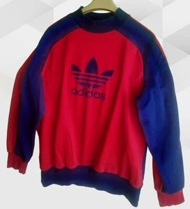 True Vintage 80s Adidas Trefoil Jumper Sweatshirt Jersey Chest 38-42 in Size S-M - Picture 1 of 5
