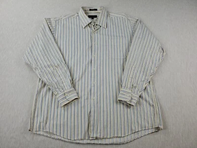 Camisa Hombre Roberto Villini Collezione 17, 34/35 Manga Larga Azul Blanco Rayas Foto 1 de 4