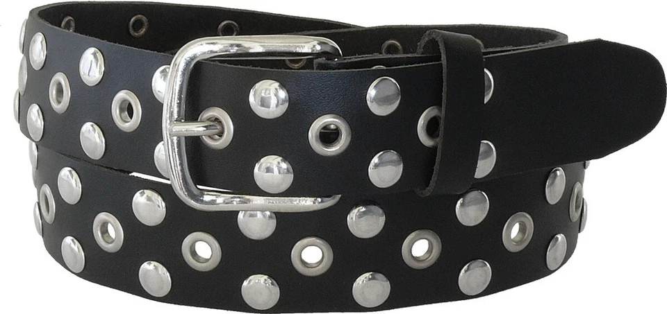 Nietengürtel mit 3 cm Breite in 2 Farben Ledergürtel Herrengürtel Damengürtel - Bild 1 von 1