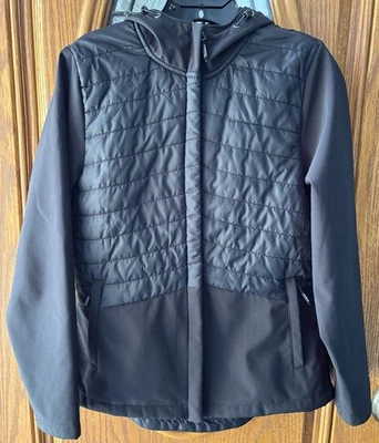 Chaqueta para mujer New Balance acolchada con cremallera completa carcasa suave elástica en 4 vías con capucha talla M Foto 1 de 4