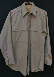 WWII US Army Officers Regulation Form Fit Uniform Shirt Wool Khaki 'Styled Yale' - Picture 1 of 8