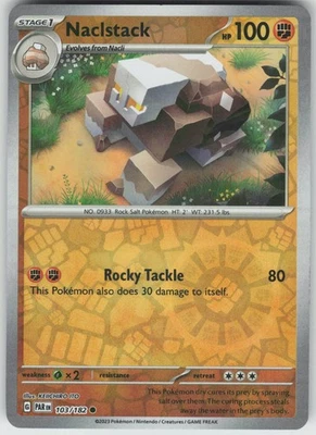 Pokemon Naclstack 103/182 SV04: Paradox Rift Common Reverse Holo NM - Image 1 of 2