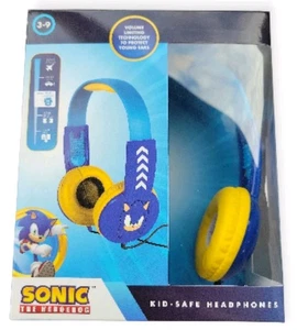 Sonic The Hedgehog Kid Safe Headphones Age 3-9 NIP - Picture 1 of 4