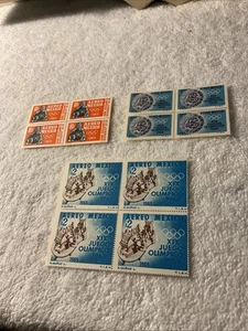 MEXICO-(-1965-)-Sc.#C309-311-OLYMPIC GAMES-SET ON BLOCKS OF 4-STAMPS MNH-# 137 - Picture 1 of 4