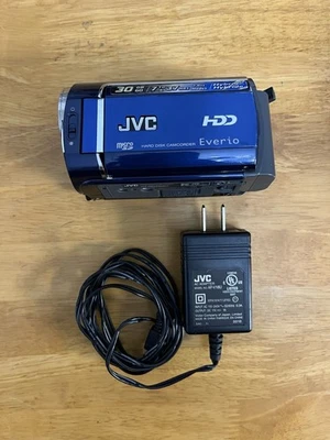 BLUE JVC Everio GZ-MG330AU 30GB Hard Disk Drive Camcorder + AC adapter - Image 1 of 4