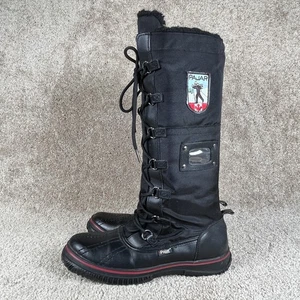 Pajar Canada Grip Zip Winter Boots Womens 9.5 Black Waterproof Lace Up - Picture 1 of 13
