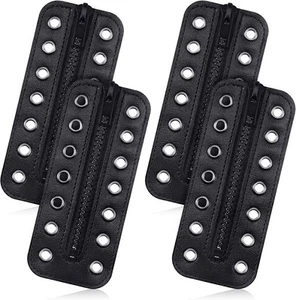 2 Pairs No Tie PU Leather Boot Zipper Inserts Tieless Laces 7...  - Picture 1 of 7