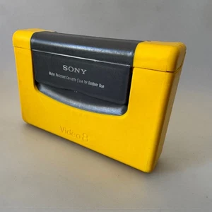 SONY Sports Yellow Grey 8mm Hi8 Video 8 Cassette Tape Water Resistant Hard Case - Picture 1 of 5
