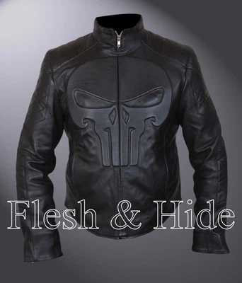 Kid's Frank Castle Punisher Padded Embossed Skull Emblem Jacket - Image 1 of 4