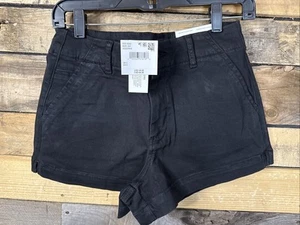 American Eagle High Rise Trouser Shorts, Black, Size 2 - Picture 1 of 4