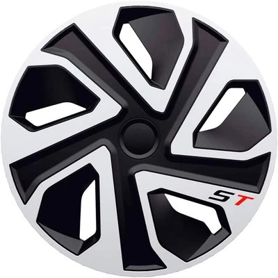16" Wheel Trims For FORD TRANSIT CUSTOM Premium Covers Hub Caps Silver & Black - Image 1 of 4